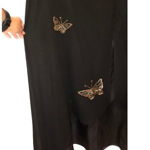 Black Evening Gown with Butterfly Detail